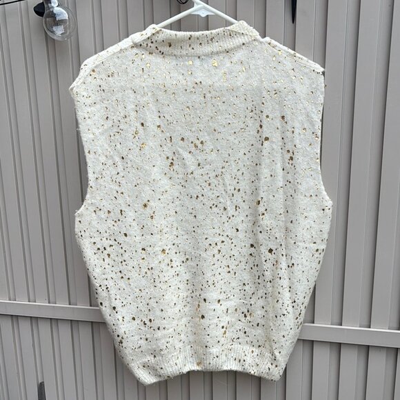 Simons Italy Wool Alpaca Blend Sleeveless Cream Knit Sweater Top - Picture 8 of 8